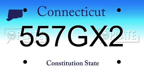 557GX2 Connecticut License Plate
