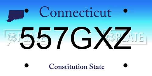 557GXZ Connecticut License Plate