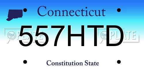 557HTD Connecticut License Plate