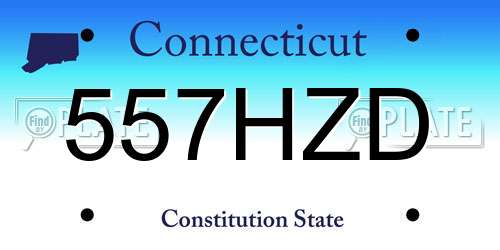 557HZD Connecticut License Plate
