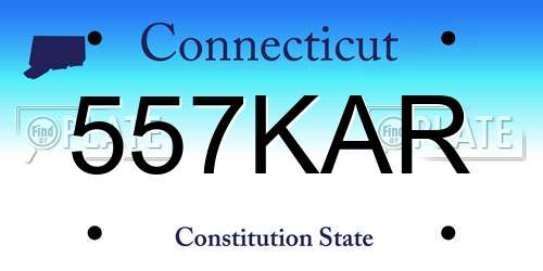 557KAR Connecticut License Plate