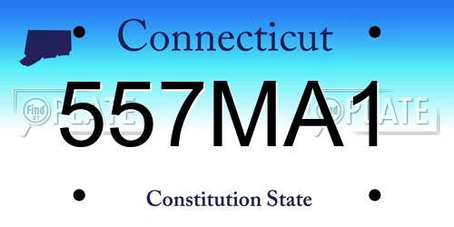 557MA1 Connecticut License Plate