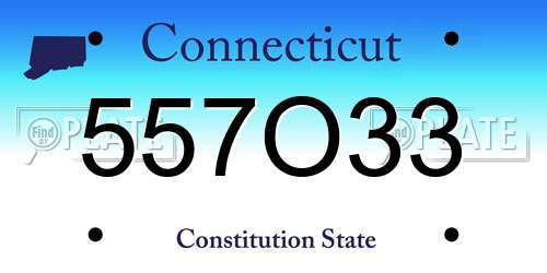 557O33 Connecticut License Plate