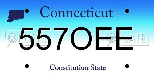 557OEE Connecticut License Plate