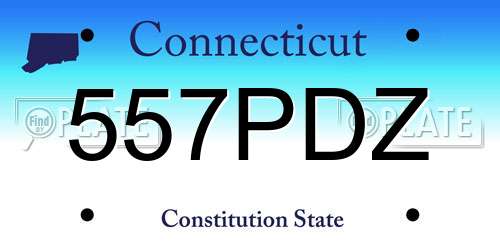 557PDZ Connecticut License Plate