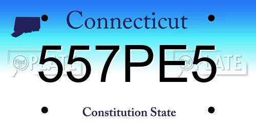 557PE5 Connecticut License Plate