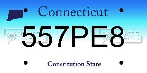 557PE8 Connecticut License Plate