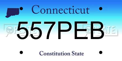557PEB Connecticut License Plate