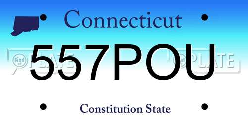 557POU Connecticut License Plate