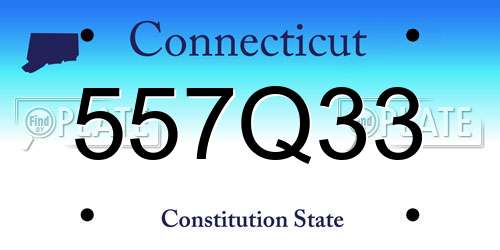 557Q33 Connecticut License Plate