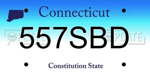 557SBD Connecticut License Plate