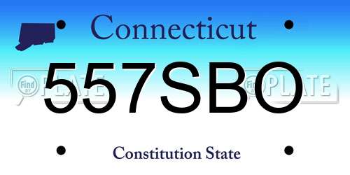 557SBO Connecticut License Plate