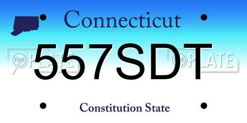 557SDT Connecticut License Plate
