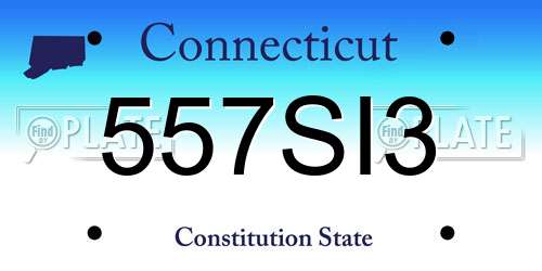 557SI3 Connecticut License Plate
