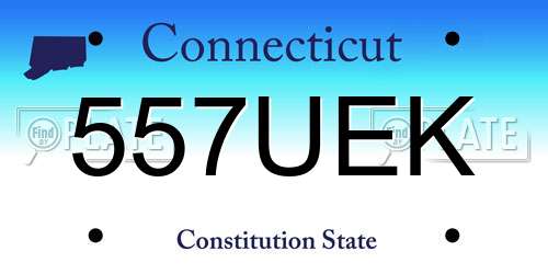 557UEK Connecticut License Plate
