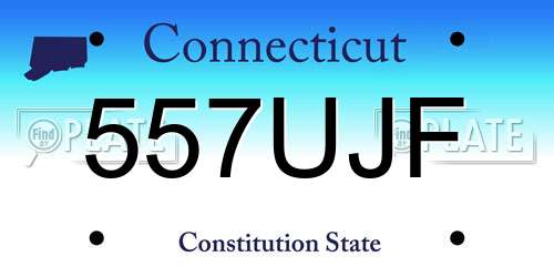 557UJF Connecticut License Plate