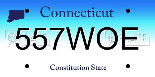557WOE Connecticut License Plate
