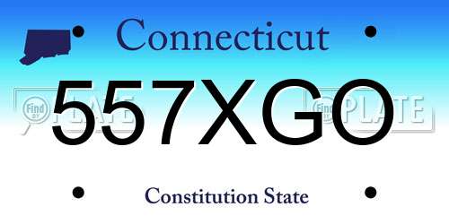 557XGO Connecticut License Plate
