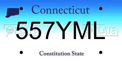 557YML Connecticut License Plate
