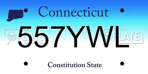 557YWL Connecticut License Plate
