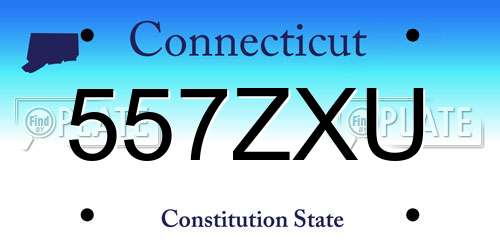 557ZXU Connecticut License Plate