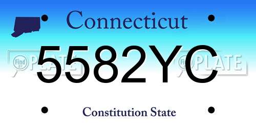 5582YC Connecticut License Plate