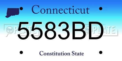 5583BD Connecticut License Plate
