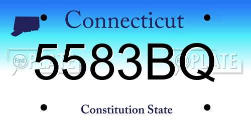 5583BQ Connecticut License Plate