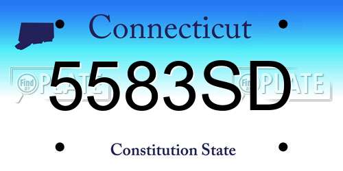 5583SD Connecticut License Plate