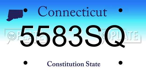 5583SQ Connecticut License Plate