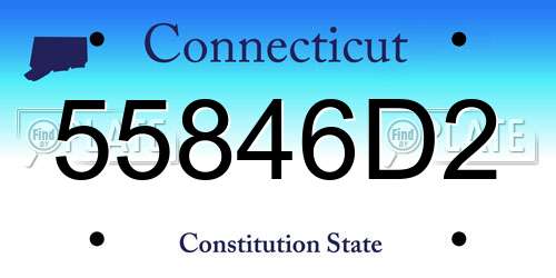 55846D2 Connecticut License Plate