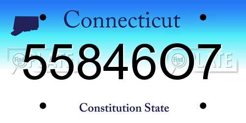 55846O7 Connecticut License Plate