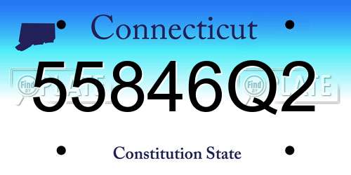 55846Q2 Connecticut License Plate