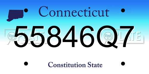 55846Q7 Connecticut License Plate