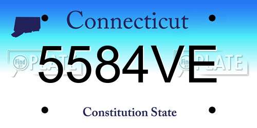 5584VE Connecticut License Plate