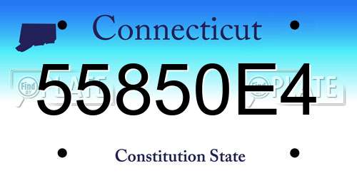 55850E4 Connecticut License Plate
