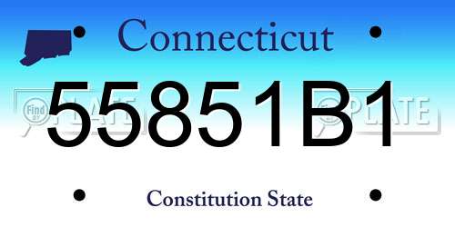 55851B1 Connecticut License Plate