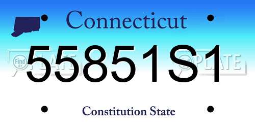 55851S1 Connecticut License Plate