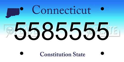5585555 Connecticut License Plate