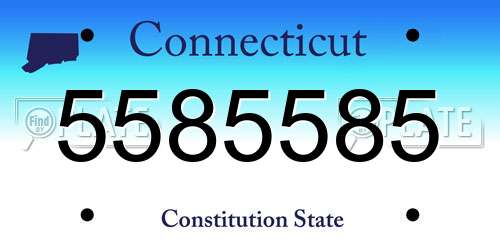5585585 Connecticut License Plate