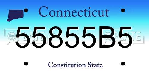 55855B5 Connecticut License Plate