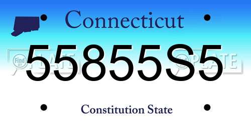 55855S5 Connecticut License Plate