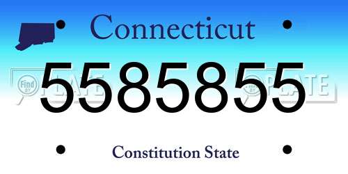 5585855 Connecticut License Plate