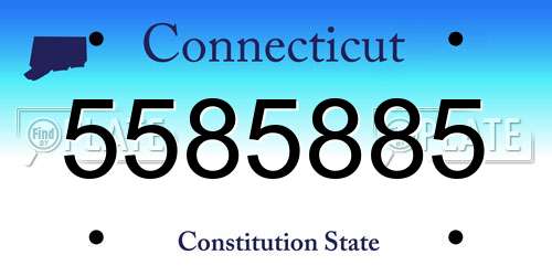 5585885 Connecticut License Plate