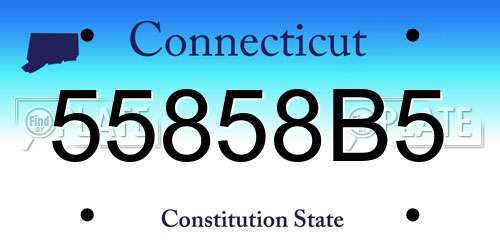 55858B5 Connecticut License Plate