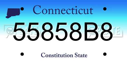 55858B8 Connecticut License Plate