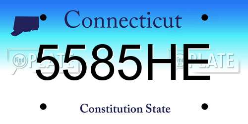 5585HE Connecticut License Plate