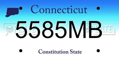 5585MB Connecticut License Plate
