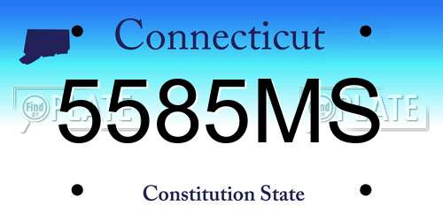 5585MS Connecticut License Plate