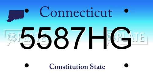 5587HG Connecticut License Plate